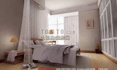Bed With Under Drawers 3d model