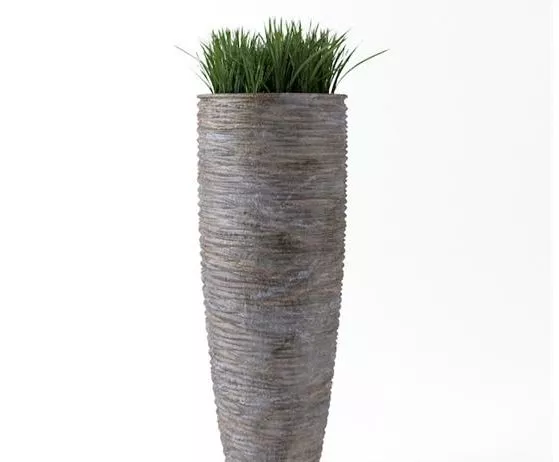 Vase Flower Rectangular Potted 3d model