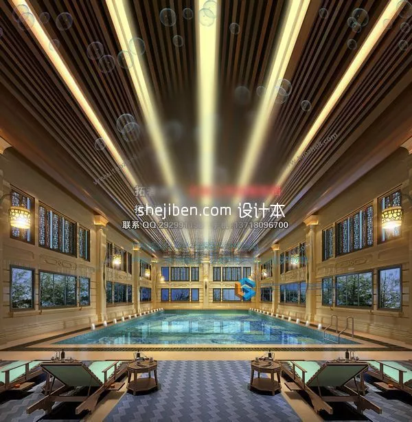 Indoor Pool Interior Scene 3d model Indoor Pool Interior Scene 3d model