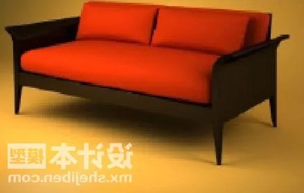 Indoor Simple Sofa Red Fabric 3d model Indoor Simple Sofa Red Fabric 3d model