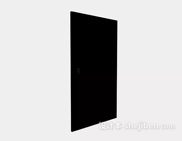 Single Door With Frame On Top Wooden Material 3d model