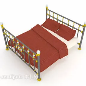 Antique Iron Double Bed 3d model
