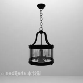 Iron Glass Chandelier 3d model