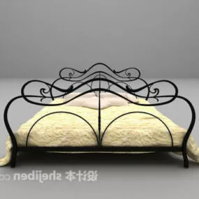 Antique Iron Single Bed 3d model