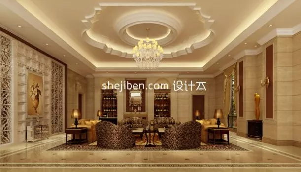 Ceiling Decoration Plaster Bar Carved Style 3d model