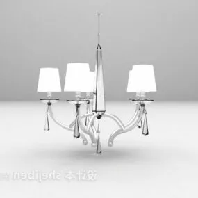 Silver Ceiling Crystal Lamp 3d model