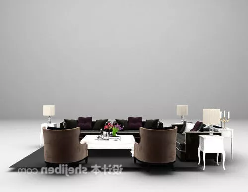 European Sofa Table Chair Combination 3d model European Sofa Table Chair Combination 3d model