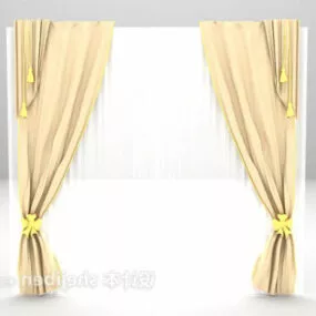 Pink Curtain European Style 3d model