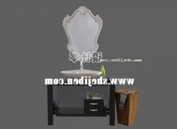 European Washbasin Classic Table 3d model