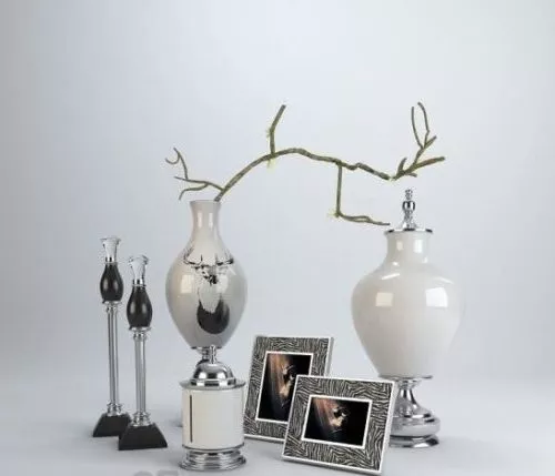 European Vase Decorative Set 3d model European Vase Decorative Set 3d model