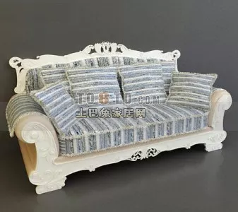 Waiting Sofa Bench Curved Shape 3d model