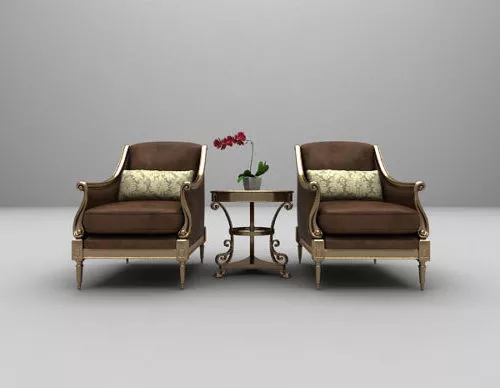 Console Table Aantique Curved Leg 3d model