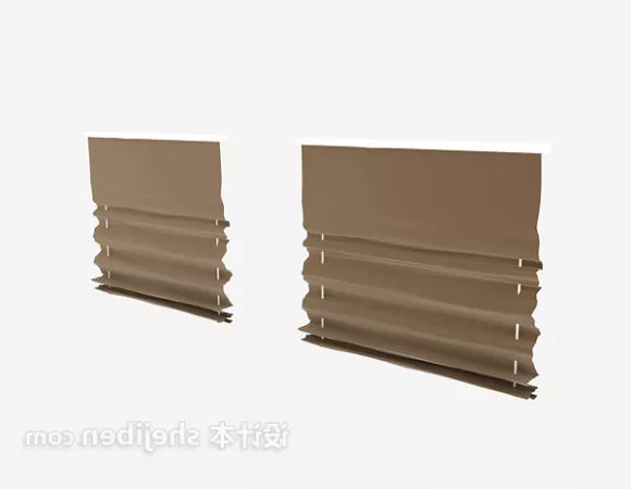 Grey Vertical Blind Curtain 3d model