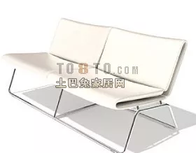 Red Leather Sofa With Character 3d model