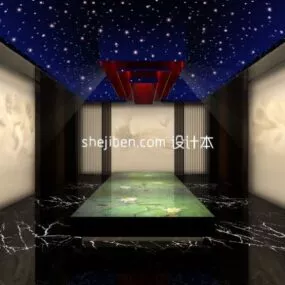 Club Hall Interior Scene 3d model