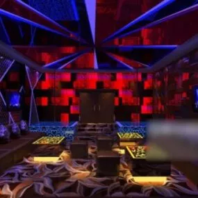 Night Club Private Room Interior Scene 3d model