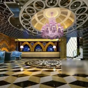 Bar Club Front Desk Interior Scene 3d model