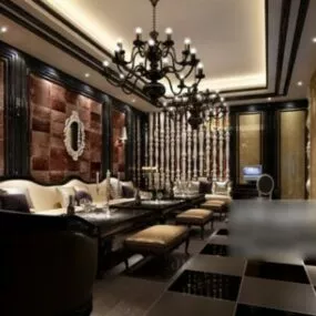 Bar Club Room Interior Scene 3d model