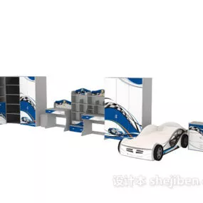 Kid Bed Car Shaped 3d model