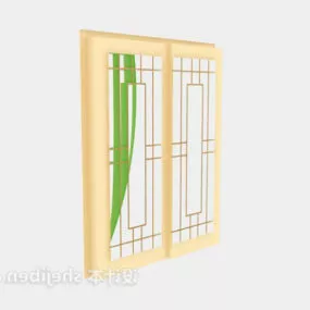 Kitchen Sliding Door With Curtain 3d model
