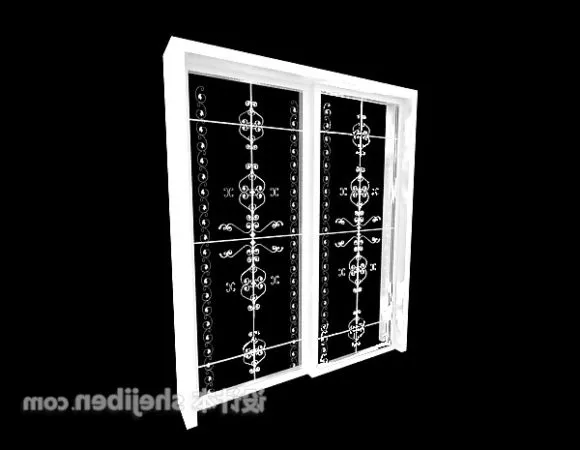 Small Apartment Red Kitchen Cabinet 3d model