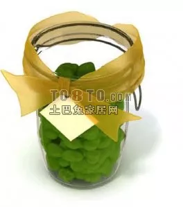 Kitchenware Tableware Bowl With Spoon 3d model