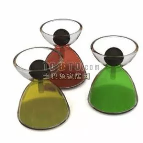 Color Glass Kitchenware 3d model