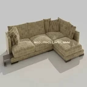 L Type Vintage Sofa Living Room Furniture 3d model