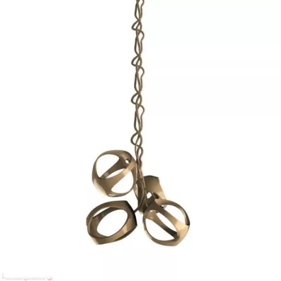 Golden Chandelier Rings Shaped 3d model Golden Chandelier Rings Shaped 3d model