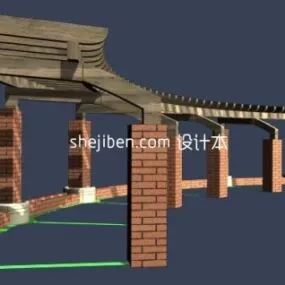 Pergola Flower Rack Building 3d model