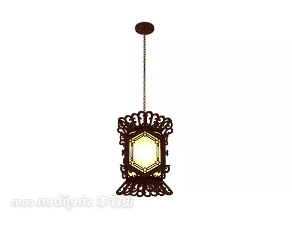 Glass Shade Light Chandelier 3d model
