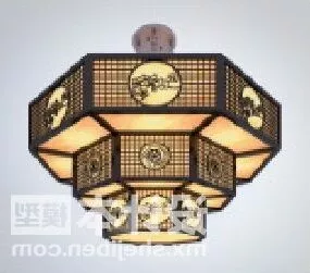 Large Chandelier Chinese Style 3d model