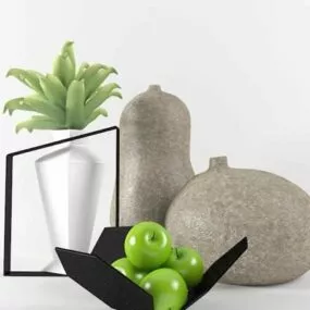 Fruit Plant Vase Set 3d model