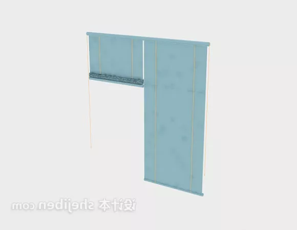 Fabric Curtain Wrinkled 3d model