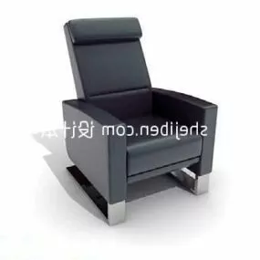 Black Leather Office Armchair 3d model