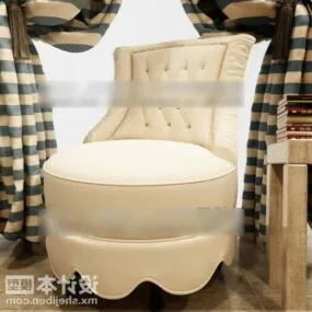 Leather Round Armchair 3d model