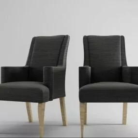 Coffee Leather Chair 3d model