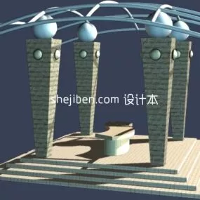 Gazebo Building Structure 3d model