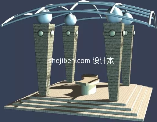European Church Corridor 3d model