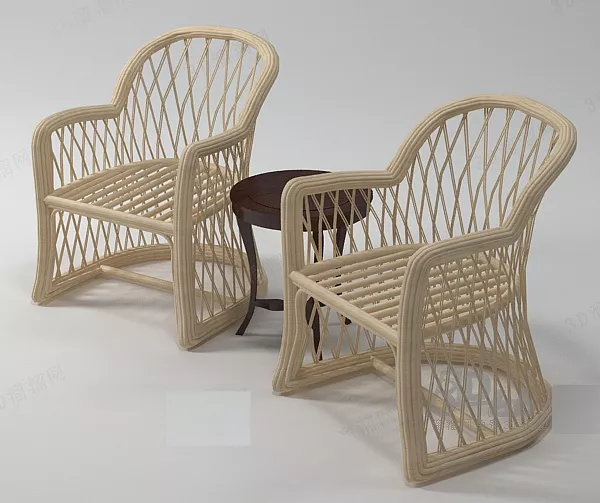 Classroom Wood Chair 3d model