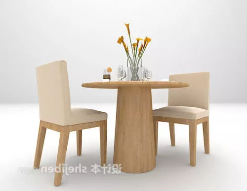 Round Coffee Table And Chair Combination 3d model Round Coffee Table And Chair Combination 3d model