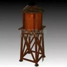 Wooden Lighthouse Building 3d model
