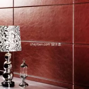 Luxurious Table Lamp With Wood Wall Behide 3d model