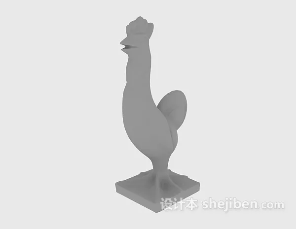 Rooster Low Poly 3d model