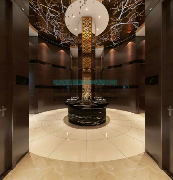 Lobby Interior Scene With Ceiling Decoration 3d model Lobby Interior Scene With Ceiling Decoration 3d model