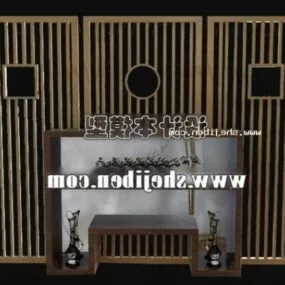 Lobby Screen Partition With Side Table 3d model