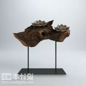 Lotus Base On Rock Decorating Furniture 3d model
