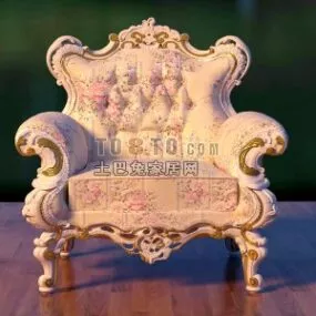 Louvre Single Sofa Chair 3d model