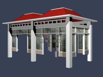 Headquarter Building Round Shape With Steel Frame Cover 3d model