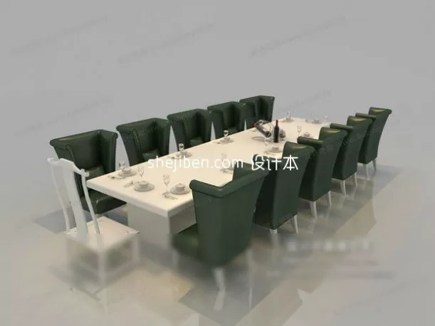 Antique Manager Table 3d model